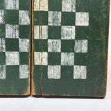 19th Century Original Surface Painted Folk Art Folding Game Board, Checks/Chess and Backgammon Inside