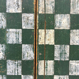 19th Century Original Surface Painted Folk Art Folding Game Board, Checks/Chess and Backgammon Inside