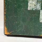 19th Century Original Surface Painted Folk Art Folding Game Board, Checks/Chess and Backgammon Inside