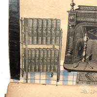 Victorian Scrapbook Album with Unusual Room Setting Collages