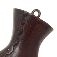Lovely Antique Carved Button Up Boot with Scalloped Side Edging 