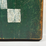 19th Century Original Surface Painted Folk Art Folding Game Board, Checks/Chess and Backgammon Inside