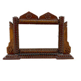 Sweet Old Postcard Size Standing Tramp Art Frame with Stacks and Stars and Original Glass