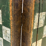 19th Century Original Surface Painted Folk Art Folding Game Board, Checks/Chess and Backgammon Inside