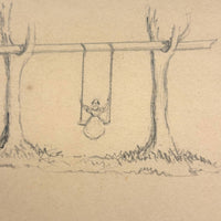 Balancing: Very Charming 19th Century Four Vignette Graphite Drawing