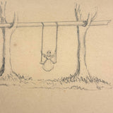 Balancing: Very Charming 19th Century Four Vignette Graphite Drawing