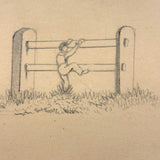 Balancing: Very Charming 19th Century Four Vignette Graphite Drawing