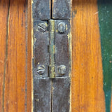 19th Century Original Surface Painted Folk Art Folding Game Board, Checks/Chess and Backgammon Inside
