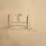 Balancing: Very Charming 19th Century Four Vignette Graphite Drawing