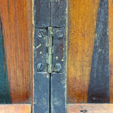 19th Century Original Surface Painted Folk Art Folding Game Board, Checks/Chess and Backgammon Inside