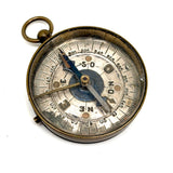 Fine Antique French Pocket Compass with Needle Lock and Rotating Arm, Working