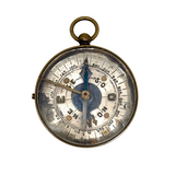 Fine Antique French Pocket Compass with Needle Lock and Rotating Arm, Working