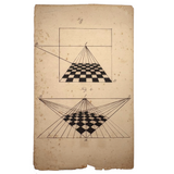 Striking 19th Century Geometric Perspective Pair of Diagrams in Ultra Black Ink