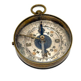 Fine Antique French Pocket Compass with Needle Lock and Rotating Arm, Working