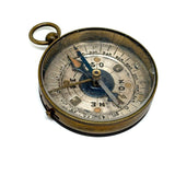 Fine Antique French Pocket Compass with Needle Lock and Rotating Arm, Working