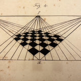 Striking 19th Century Geometric Perspective Pair of Diagrams in Ultra Black Ink