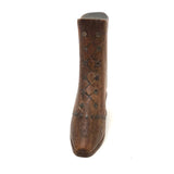 Lovely Antique Carved Miniature Boot with Brass Nail Inlay