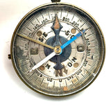 Fine Antique French Pocket Compass with Needle Lock and Rotating Arm, Working