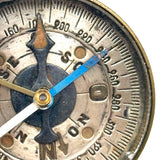 Fine Antique French Pocket Compass with Needle Lock and Rotating Arm, Working