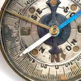 Fine Antique French Pocket Compass with Needle Lock and Rotating Arm, Working