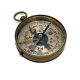 Fine Antique French Pocket Compass with Needle Lock and Rotating Arm, Working