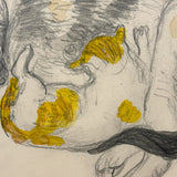C. Betram Hartman (1882-1960) Mother Cat and Kitten, Graphite with Watercolor Drawing, 1948
