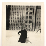 Knee Deep, Existential Feeling Snapshot of Man Shoveling Snow, c 1920s-30s