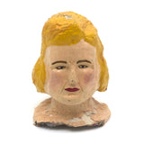 Blonde Beauty Folk Art Painted Papier Mache Head