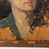 Elegant Mid Century Still Life, Oil on Board, Framed (with Portrait on Reverse)