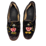 Embroidered Black Velvet Shoes, Floor Samples from Brooklyn Clothier