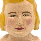 Blonde Beauty Folk Art Painted Papier Mache Head