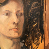 Elegant Mid Century Still Life, Oil on Board, Framed (with Portrait on Reverse)