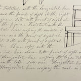 Seat Too Large, Seat Too Long, Lovely 19th Century Black Ink Perspective Drawing of a Chair