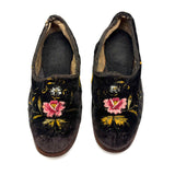Embroidered Black Velvet Shoes, Floor Samples from Brooklyn Clothier