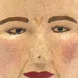 Blonde Beauty Folk Art Painted Papier Mache Head