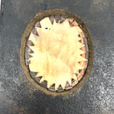 Very Naive Early 19th Century Folk Art Miniature Portrait of Girl with Coral Necklace (and Devil Horns!)