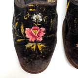 Embroidered Black Velvet Shoes, Floor Samples from Brooklyn Clothier