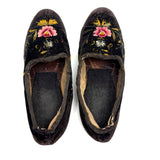 Embroidered Black Velvet Shoes, Floor Samples from Brooklyn Clothier