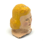 Blonde Beauty Folk Art Painted Papier Mache Head