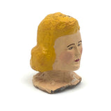 Blonde Beauty Folk Art Painted Papier Mache Head