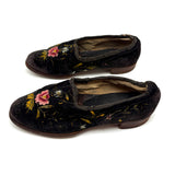 Embroidered Black Velvet Shoes, Floor Samples from Brooklyn Clothier