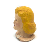 Blonde Beauty Folk Art Painted Papier Mache Head