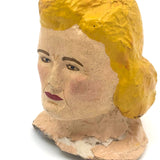 Blonde Beauty Folk Art Painted Papier Mache Head