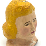 Blonde Beauty Folk Art Painted Papier Mache Head