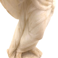 Grand Tour Carved Alabaster Statue of Veiled Lady with Book