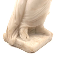 Grand Tour Carved Alabaster Statue of Veiled Lady with Book