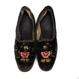 Embroidered Black Velvet Shoes, Floor Samples from Brooklyn Clothier