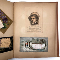 Victorian Scrapbook Album with Unusual Room Setting Collages