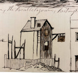 Trapeziums, Rectangles, Parallelograms, 19th Century Ink Perspective Study Drawing