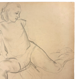 SOLD William L'Engle (1884-1957) Large Graphite Sketch of Martha Graham Dancer, c. 1930